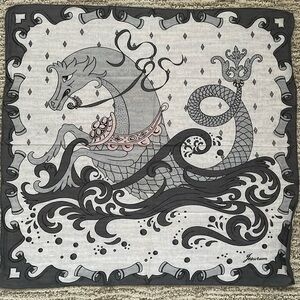 Jesurum Vintage 70s NWOT Mythical Sea Creature Italian Cotton Scarf Handkerchief